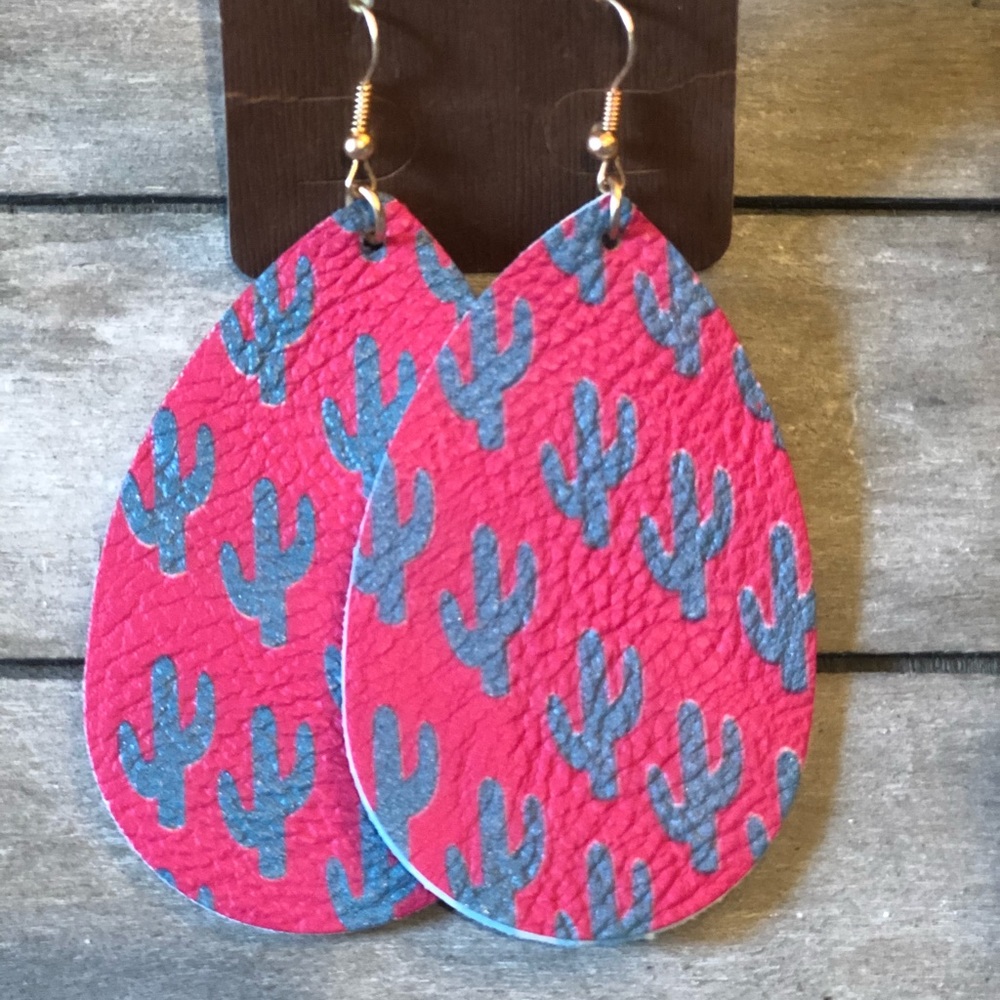 Fuchsia cactus earrings